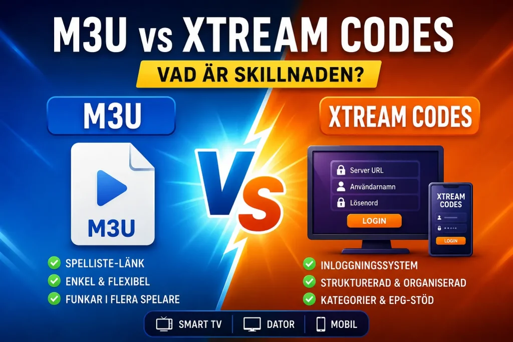 M3U vs Xtream Codes